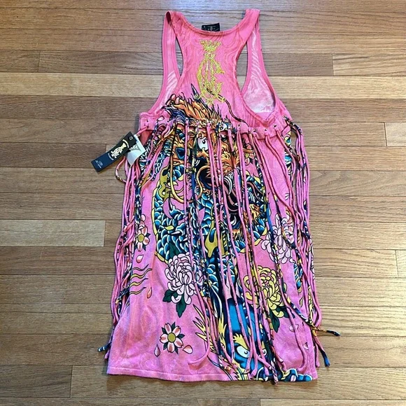WOW!!! 🤩 NWT Y2K Christian Audigier Dress with Fringe! - Picture 7 of 11